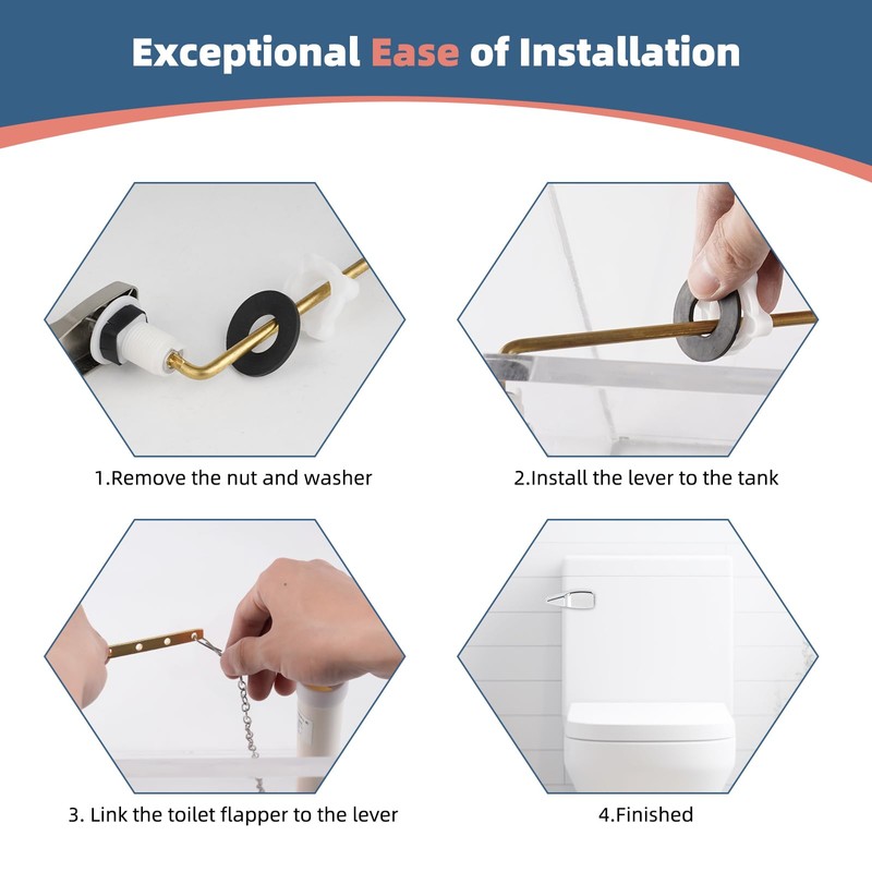 iFealClear Universal Toilet Handle Lever Flush Replacement, Front Mount Toilet