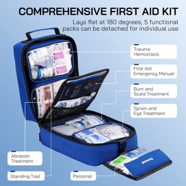Professional 506 PCS First Aid Kit – 4-in-1 Detachable Emergency Medical Kit for Home, Car, Travel, Camping, Hiking, Workplace, Vehicle and Outdoor, Large First Aid Kit Survival