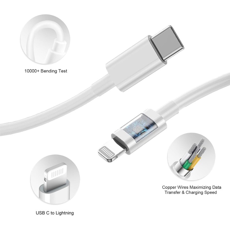 AirPods Earbuds Charging Cable, 20W USB C to USB lightning