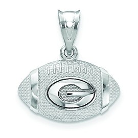 Logoart Sterling Silver University Of Georgia Football Pendant