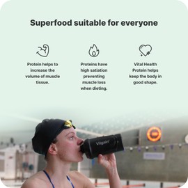 Vilgain Vilgain® Whey Protein Grass-Fed | 100% Pure Whey Protein Powder | Fast Muscle Recovery and Building | Natural Flavour | Premium Quality Powder | Strawberry, 1000 g