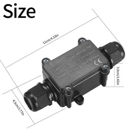 IP68 Waterproof Junction Box, 3-Way Outdoor Electrical Connectors, Cable Wire Connector PA9, External Sleeve Protection Box for 3-8mm & 9-14m Electrical Junction Boxes, with Screwdriver