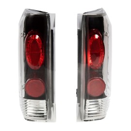 VioletLisa Tail Light Clear Lens Black Housing for Ford for Bronco 1990-1996 for F150 1990-1996 for F250 1990-1997 for F250HD 1997 for F350 1990-1997 Truck 2 Piece Incandescent Performance