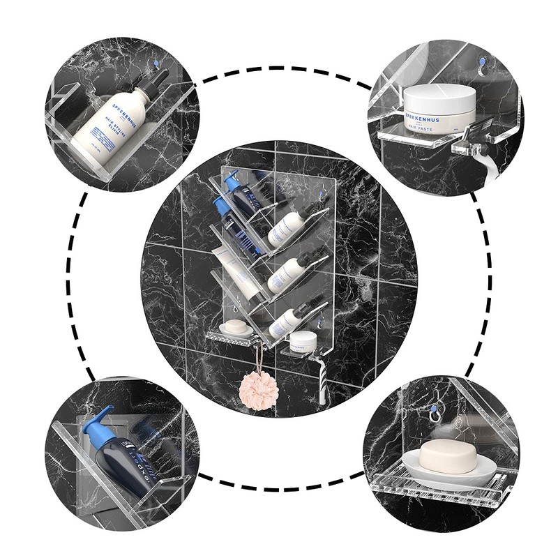 AITEE Acrylic Shower Caddy Organizer for Bathroom, Clear Shampoo Holder