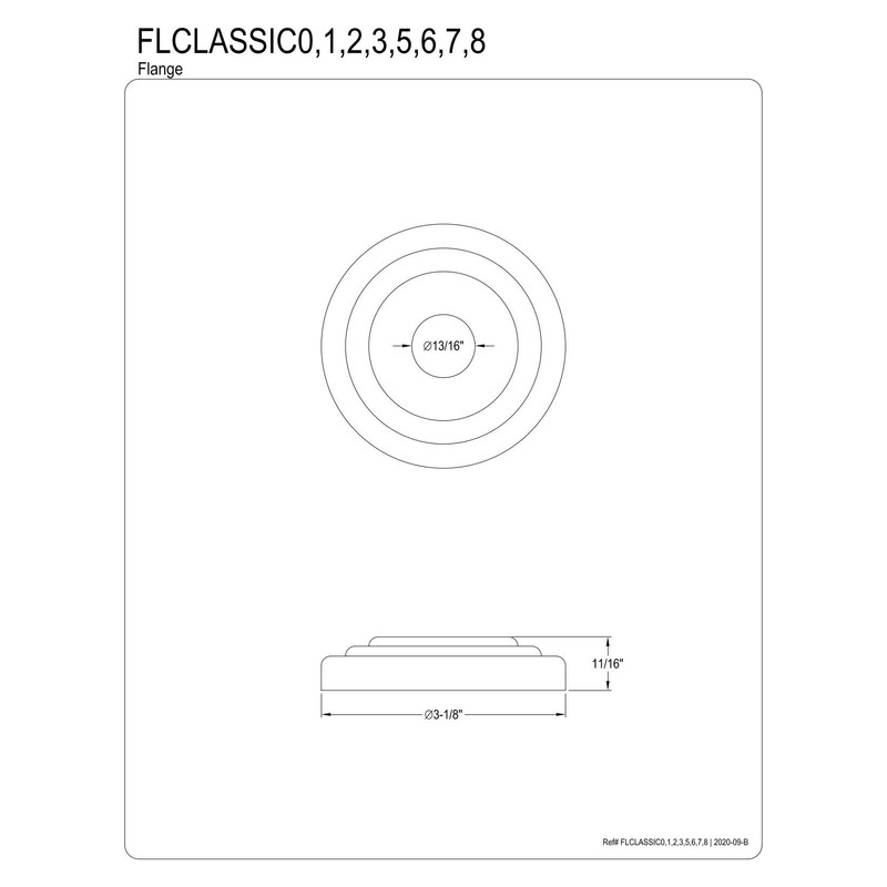 Kingston Brass FLCLASSIC0 Made to Match 3/4-Inch Decor Escutcheon, Matte