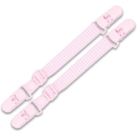 Multi Clips, Set of 2 Baby Clips, Pink, Black, Adjustable Straps, Adjustable from 21cm to 30cm (Pink) kkt13