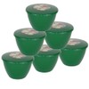 Pack of 6 Plastic Pudding Bowls with Lids - Emerald