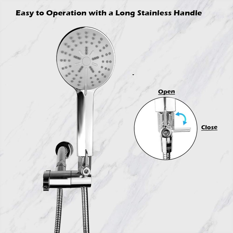 Showerhead Shut Off Valve with Stainless Handle, 304 Stainless Steel