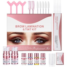 Kit Profesional de Laminación y Tinte de Cejas, Larga Duración para Permanente de Cejas y de Levantamiento de Cejas, Elegante Kit de Levantamiento de Cejas para Salón y Uso Doméstico, Color Negro y Marrón para Elegir