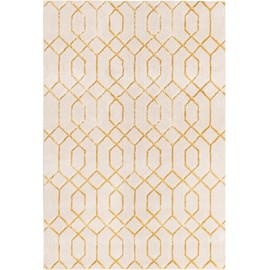 Unique Loom Marilyn Monroe Glam Collection Area Rug - Trellis (6' 1' x 9' Rectangle, White Gold/ Gold)