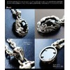 2PIECES pe1786 Men's Accessories Pendant Necklace, Silver, Rabbit, Onyx, Japanese