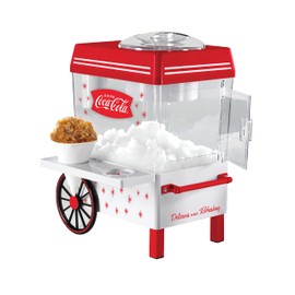 Nostalgia Coca-Cola Snow Cone Shaved Ice Machine - Coke Retro Table-Top Slushie Machine Makes 20 Icy Treats - Includes 2 Reusable Plastic Cups & Ice Scoop - White & Red