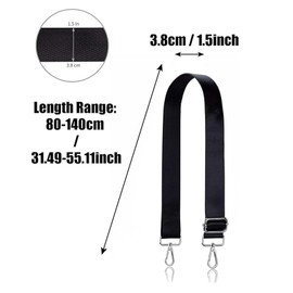 TZMFHD Handbag Straps Crossbody, Adjustable Bag Strap, Replacement Handbag Straps, Universal Size For Men And Women Shoulder Strap, Black Bag Strap For Commuting Dating (3.8cm Wide)