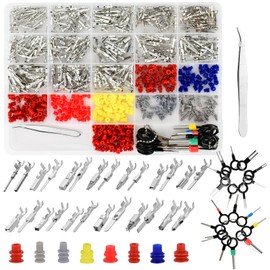 769Pcs 26 Types Automotive Pin Connectors Kit, 1/1.5/1.8/2.2/2.8/3.5mm Connector Pins Terminal Removal Male Female Crimp Pins, Non-Insulated Plug, Needle Extractor and Tweezers
