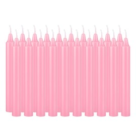 20pcs 4-inch Taper Candles Smokeless Long Burning Candles for Daily, Wedding,Christmas Table,Fireplace (Pink)