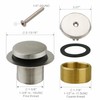 Brushed Nickel Bathtub Drain Tip-Toe Single Hole,Welsan Tub Drain Trim