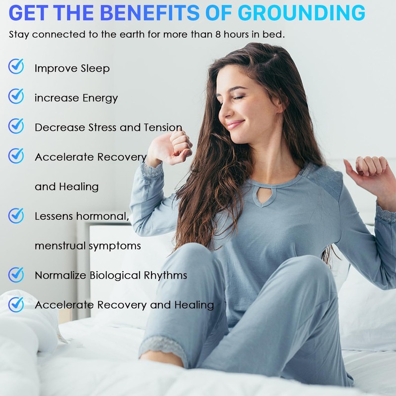 Premium Grounding Sheet with 15ft Cable - Silver-Infused King Size