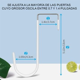 Gancho para Puerta Timotech Set de 4 Percheros Metálicos Blancos Antirayaduras