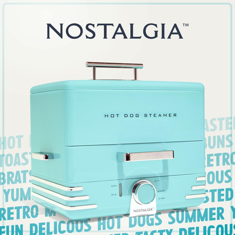 Nostalgia Extra Large Diner-Style Steamer, 20 Hot Dogs and 6