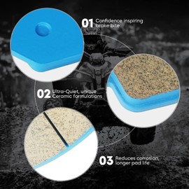 Ceramic Brake Pads Front Rear for Honda VT 1300 CX Fury 2010-2021, VT 1300 CS Sabre 10-14, VTX 1300 S/C/R/T Replacement Disc Brake Pads Set