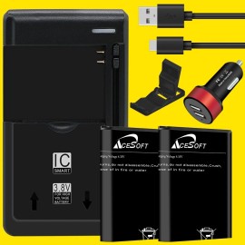 For Kyocera 2x 1900mAh Extra Battery Car Charger Cable Bracket f Kyocera DuraXA Equip E4831