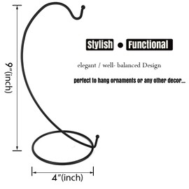 Ornament Display Stand,6 PCS Air Plants Holder, Planter Terrariums Hanger, Black Iron Wire Hanging Hook for Glass Crystal Witch Ball,Easter Christmas Decoration,Wedding Party Office Home Decor