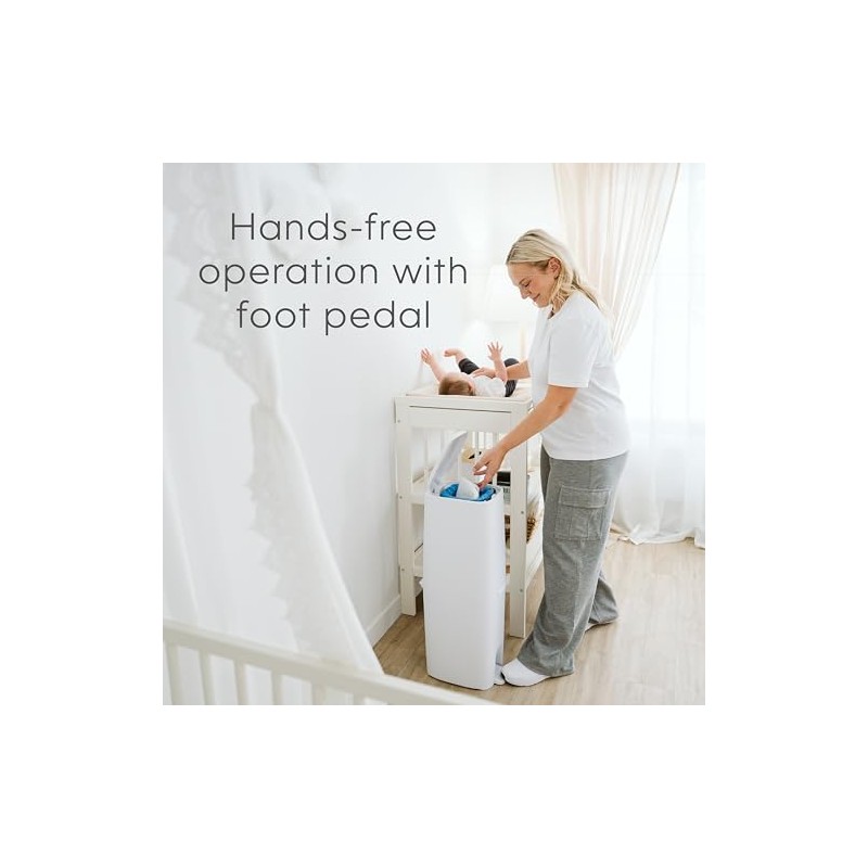 Diaper Genie Premier Nappy Bin Gift Set | Hands-Free Odour