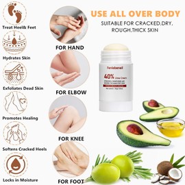 fenlebeneil Urea Cream 40 Percent for Foot and Dry Cracked Heel 40% Urea Feet Cream Balm Stick for Foot Hand Moisturizing Feet Hand Care Balm For Women Men 1.06Oz