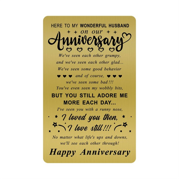 ENGZHI Husband Anniversary Card from Wife, Mens Wedding Anniversary Card