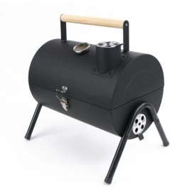 TJ Riley Tabletop Charcoal Grill, 10"H x 10"W x 14"D, Black