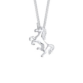 Elli Women's Unicorn Magic Necklace in 925 Sterling Silver, Facet cut, None