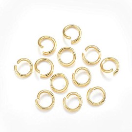 Ornazy 200Pcs 8mm Stainless Steel Jump Rings Golden Color Metal Open Round Rings for Jewelry Making Necklaces Bracelet DIY Crafts