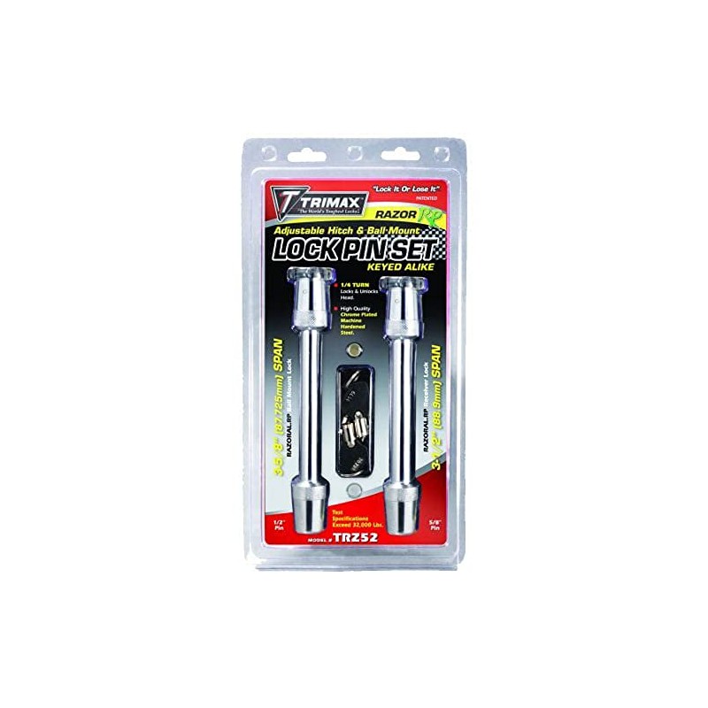 Trimax TRZ52 Razor RP Keyed-Alike Lock Set, 1/2” Pin X