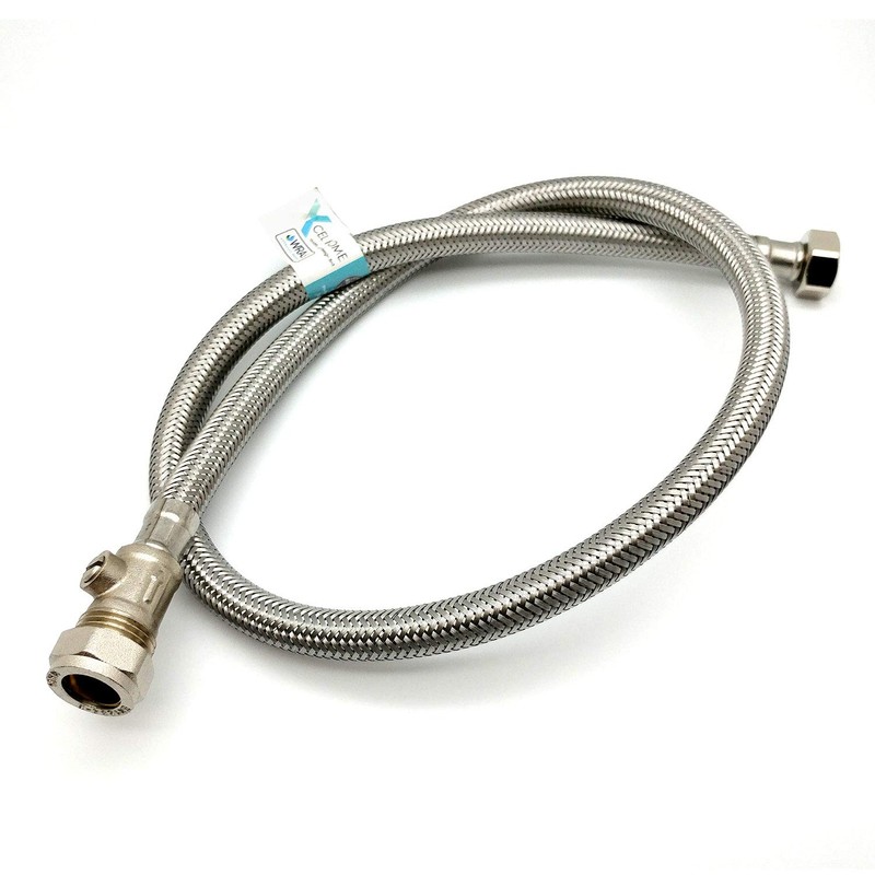 2X WRAS Approved 900mm 15mm Compression with Isolation Valve x