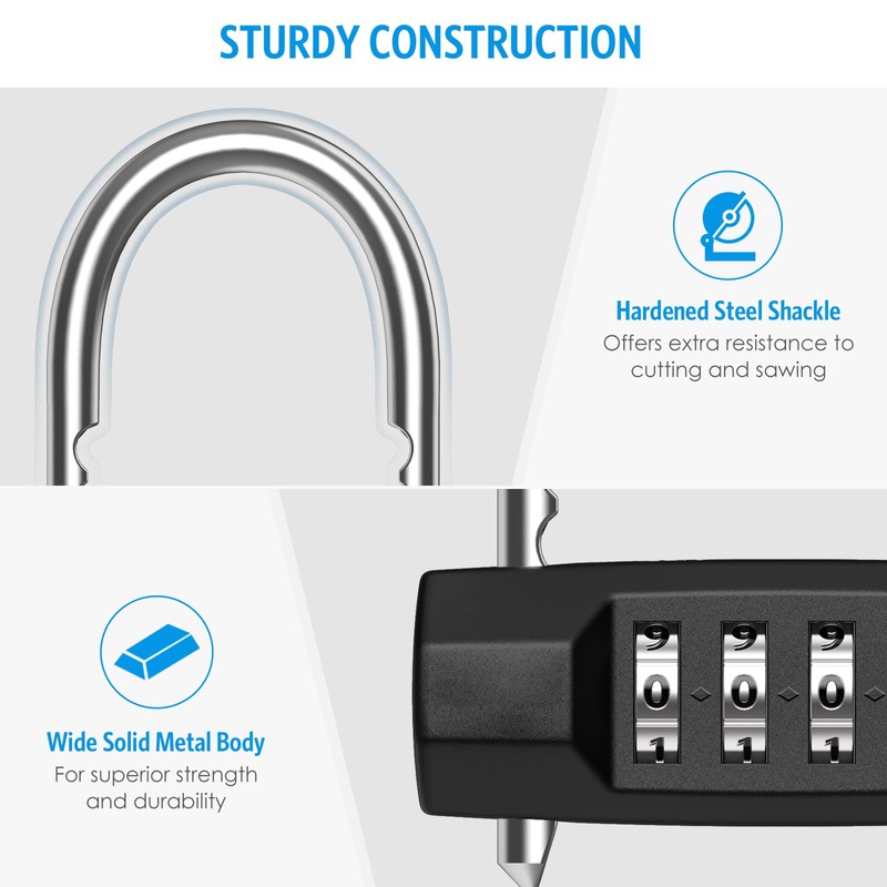 [Upgraded] Brifit Combination Padlock, 4-Digit Combination Lock, Outdoor Weatherproof Combination