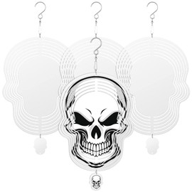 4 Pack 10 inch Sublimation Wind Spinner Blanks, 3D Aluminum Double Sided Sublimation Wind Powered Kinetic Sculpture DIY Crafts Ornaments for Indoor Outdoor Garden Yard Window Porch Decoration