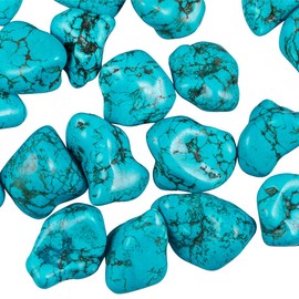 rockcloud 1/2 Ib Green Howlite Turquoise Irregular Tumbled Polished Stones for Wicca, Reiki and Energy Healing Crystal Home Decoration