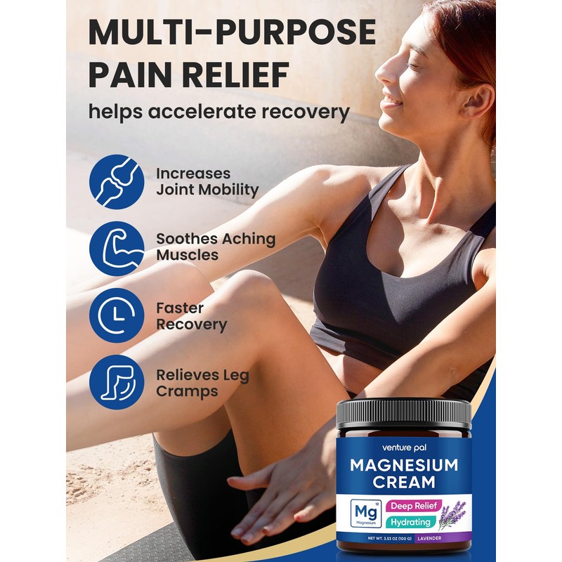 Venture Pal Magnesium Lotion - Vanilla Butter for Leg Cramps