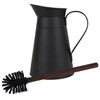 Redecker Metal Toilet Brush Set With Jug, Cream w Beech