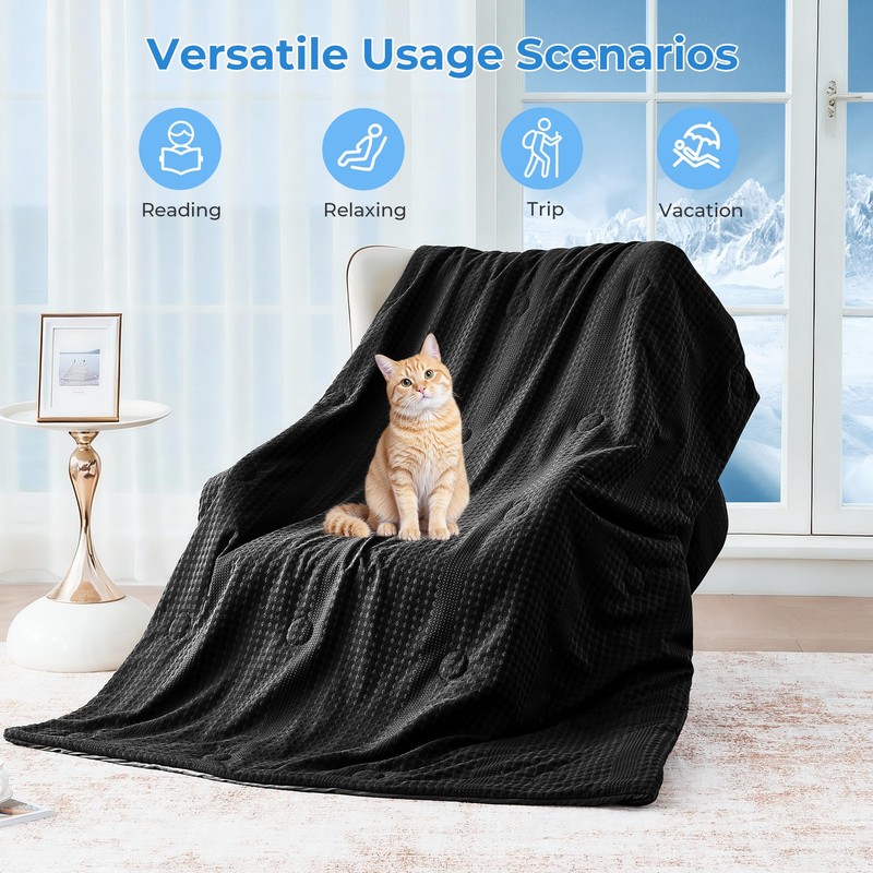bedsmile Waffle Weave Cooling Comforter King Size, Q-Max 0.45 Reversible