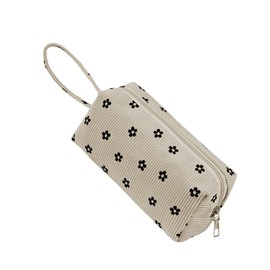 ZOEMTIU Small Corduroy Makeup Bag for Women Portable Cosmetic Bag Travel Makeup Pouch Small Corduroy Toiletry Bag with Zipper for Purse