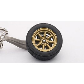 AUTOartDESIGN 8 Spokes Wheel Key Chain (Gold)