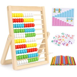 SHRADS Abacus, Children's Primary School Abacus, Calculator Slider with 100 Counting Rods and Number Cards for Counting, Aid Calculation Tools, Educational Toy for Children