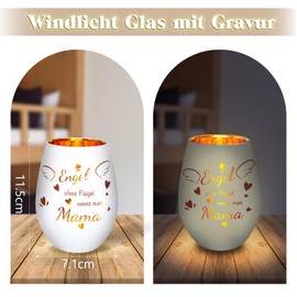 Belillpipi Geschenke für Mama, Windlicht aus Glas für Mama, Teelichthalter mit Gravur für Muttertag Personalisierte Geschenke für Beste Mama Geburtstag Weihnachten Jahrestag