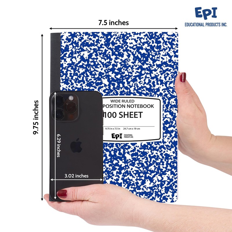 EPI 12 Pack - Blue Marble Composition Notebook - Wide