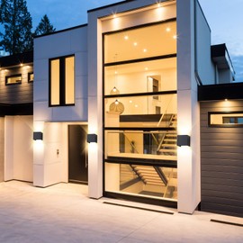 BYHOIY 4 Pack Outdoor Wall Sconces Exterior/Interior LED Wall Lights,Square Modern Wall Sconce Fixture Set, Up and Down Lights IP65 Outdoor Waterproof Lights, 12W Warm Light 3000K Wall Light.