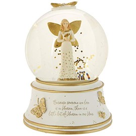 Pavilion Gift Company 5.5 Inch Musical Snow Globe Because Someone We Love Little Bit of Heaven in Our Home, Gold