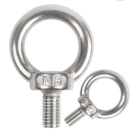 huruirui M5 x 10 Eye Bolts 304 Stainless Steel A2-70 Eye Bolts 10 Pieces Eye Bolt with Thread Attachment and Hanging
