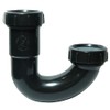 Slip-Joint J-Bend Trap, 1-1/2 inch, Black Plastic, for Use with