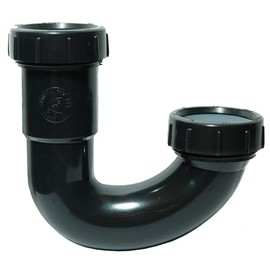Slip-Joint J-Bend Trap, 1-1/2 inch, Black Plastic, for Use with Kitchen and Bathroom Sinks - PlumbUSA